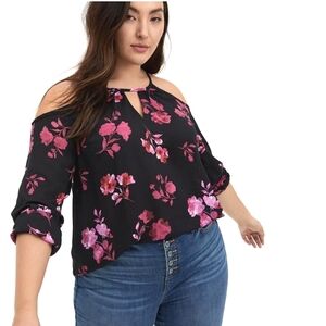 Torrid Georgette Cold Shoulder Blouse 4x